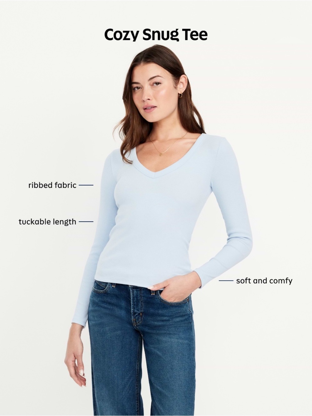 🆕 Old Navy Women's Cozy Snug Long-Sleeve V-Neck T-Shirt XL 16-18 - Picture 9 of 16